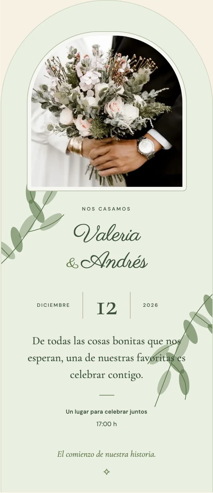 Ejemplo de invitación digital Jardín